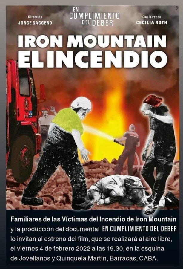 PRESENTAN UN DOCUMENTAL A 8 AÑOS DEL INCENDIO DE IRON MOUNTAIN