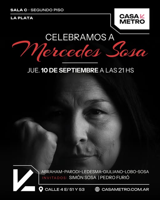 RINDEN HOMENAJE A MERCEDES SOSA EN LA PLATA
